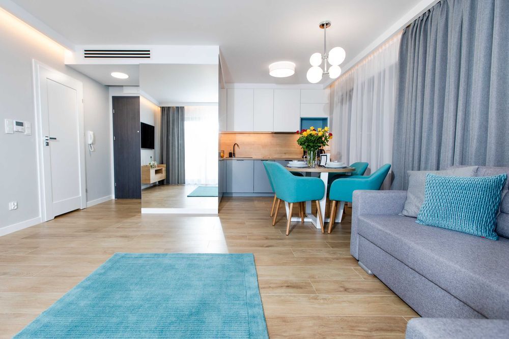 Apartament TURKUSOWY Gardenia Dziwnów z widokiem na morze 20m od plaży