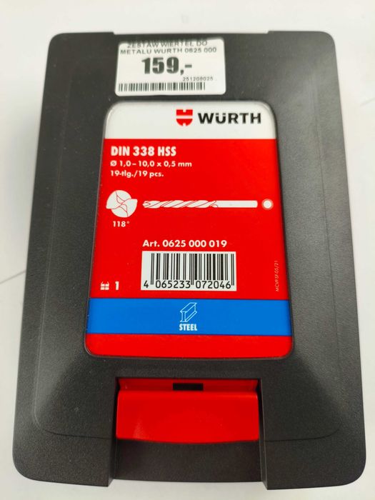 Zestaw Wierteł do Metalu WURTH 0625