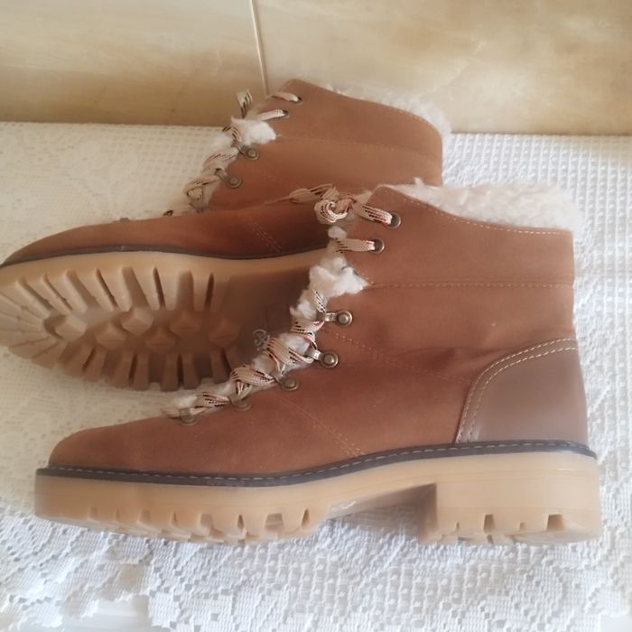 Ботинки р.USA11/EUR43/27.5см нубук/нат.кожа с опушкой