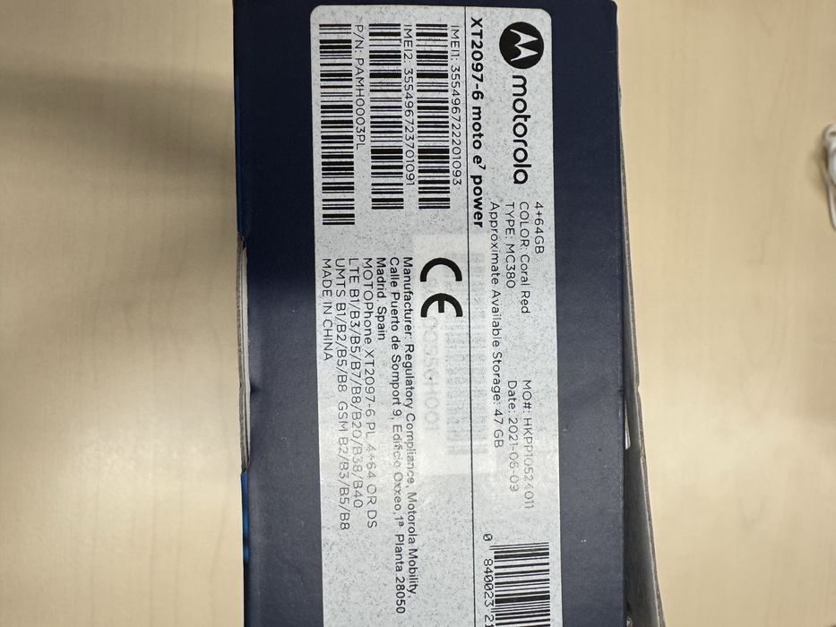 Motorola moto e7 power 4gb RAM 64gb