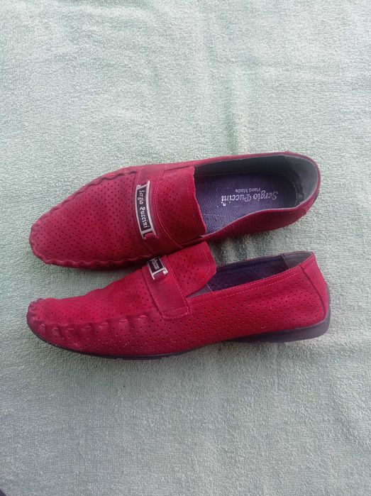 Мокасини чоловічі, 40-41, бордового кольору, в ідеальному стані, шкіра
