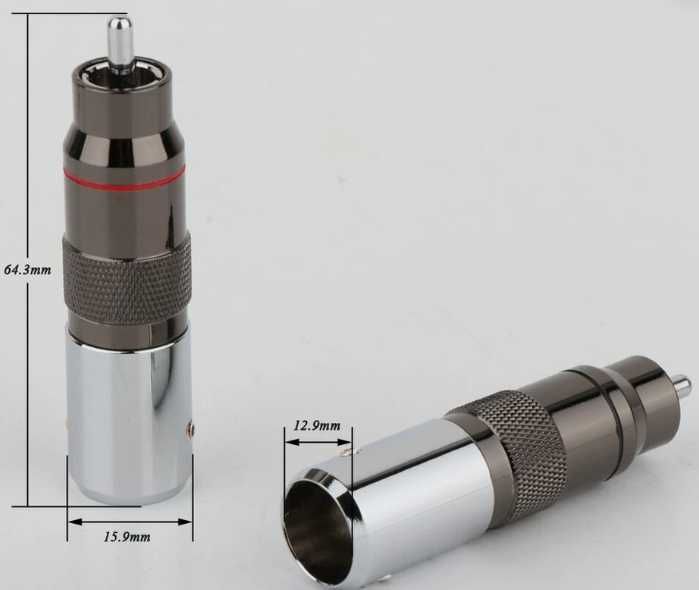 Rodowane wtyki Rca cinch , zakręcane , hi-fi, hi-end