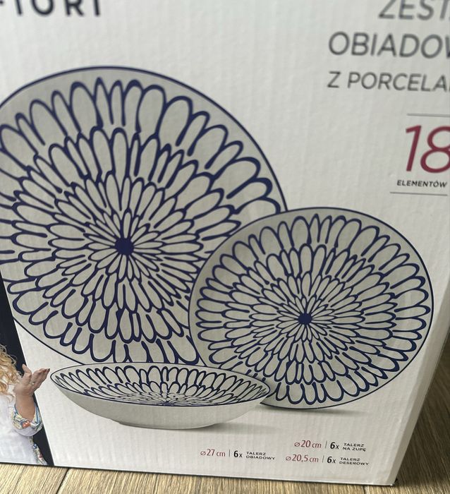 Komplet zestaw obiadowy serwis obiadowy mg home 18elementów