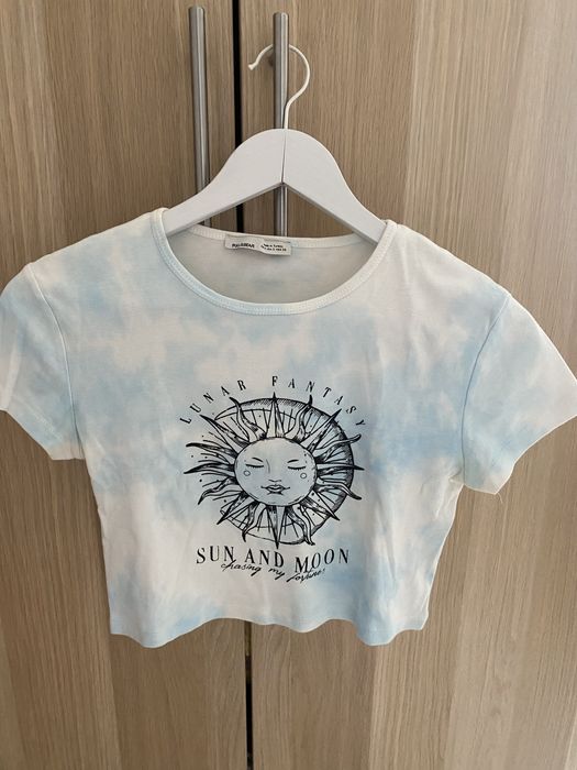 Camisola azul e branca da pull and bear