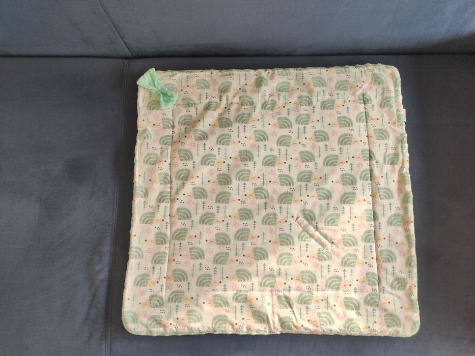 Rożek otulacz Bocioland 68x68cm minky zielony na rzepy