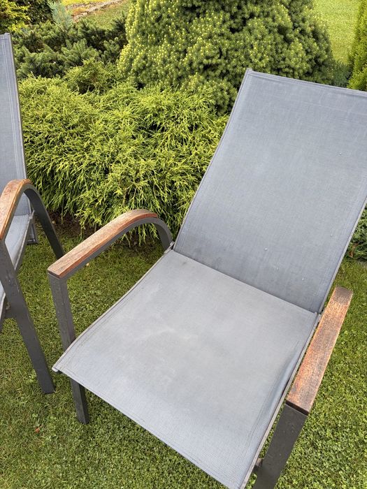2x Krzesła/ leżaki ALICANTE ogrodowe aluminiowe antracyt