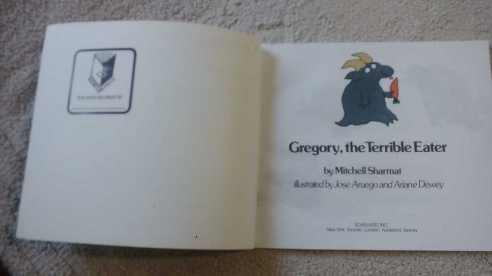 Ksiązka anglojęzyczna dla dzieci z USA. "Gregory, the Terrible Eater"
