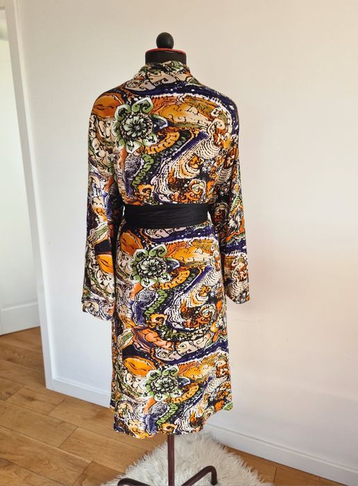 One size szlafrok vintage podomka sukienka płaszcz kąpielowy lata 70te