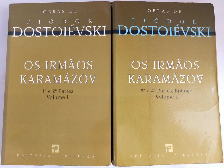 Livros Os Irmãos Karamázov, Vols. I e II (todas as 4 partes), de Fiódor Dostoiévski [Preço marcado pelo conjunto incluindo portes]