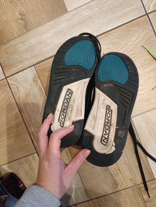 Buty Jordan sportowe za kostkę czarno turkusowe 39