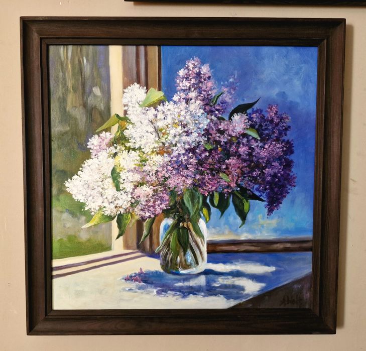 Obraz olejny Bukiet Bzów  z ramą