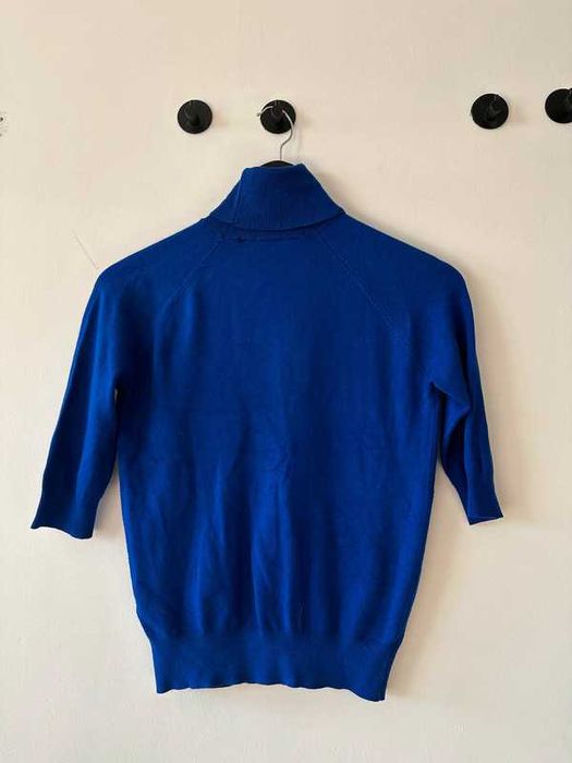 Granatowy sweterek z krótkim rękawem, ZARA