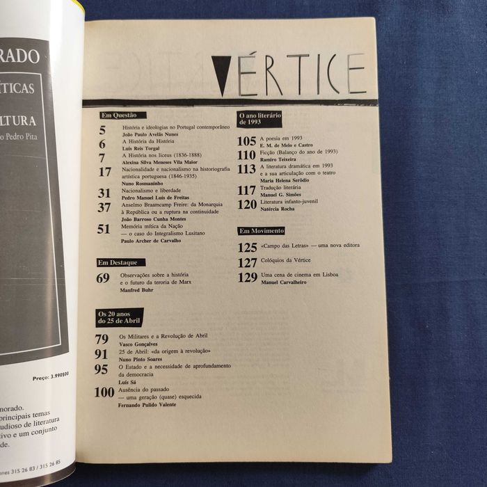 Revista Vértice 61 - Julho-Agosto 1994
