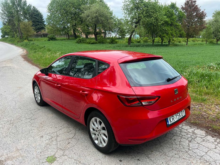 Seat Leon III 1.6 TDI 105KM Hatchback 5D Czerwony Piękny Alufelgi PDC