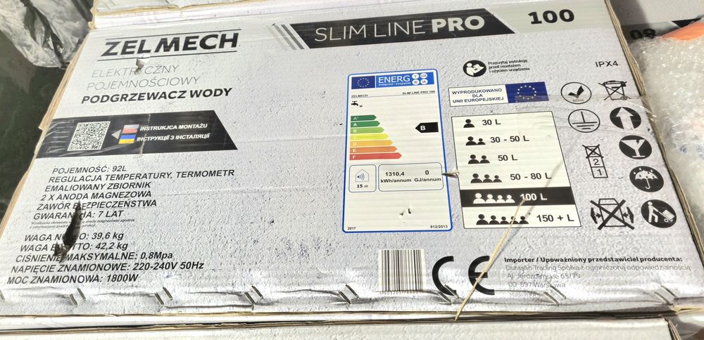 Bojler SLIM Idealny do bloku domku - ZELMECH SLIM PRO 100 podgrzewacz