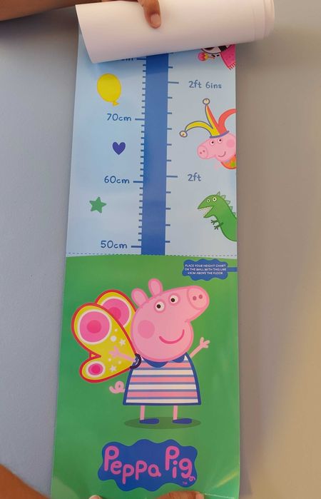 Miara miarka wzrostu dla dzieci dla dziecka Peppa Pig Świnka Peppa skala od 50 cm do 160 cm.
