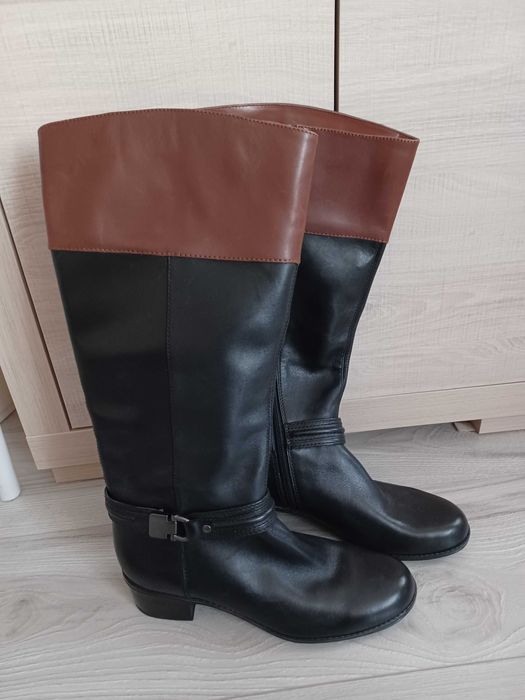 Buty zimowe kozaki skórzane