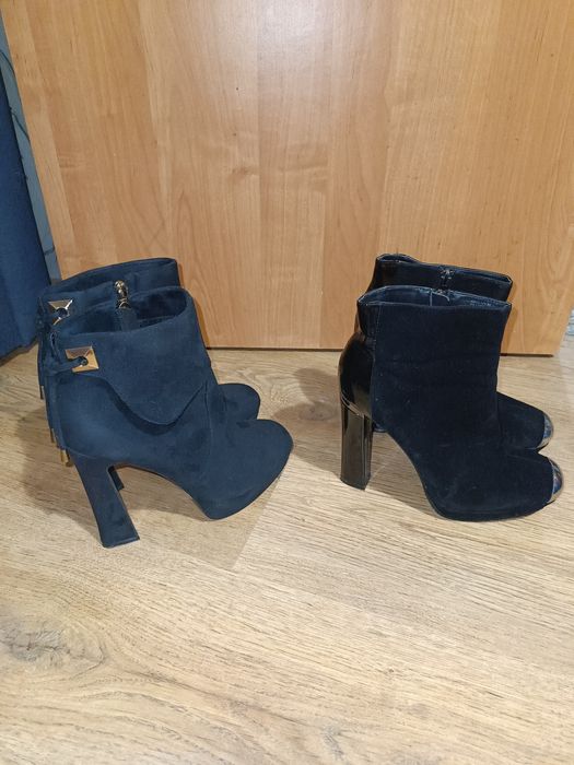 Черевики на дуже високих каблуках лабутени ефектні красиві чорні 40