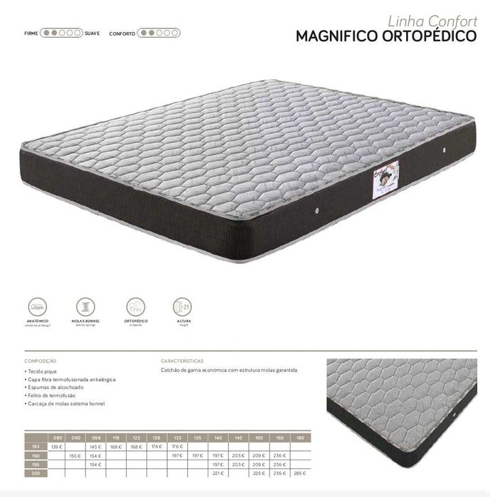 Colchão Magnífico Ortopédico 1.60m x 2.00m