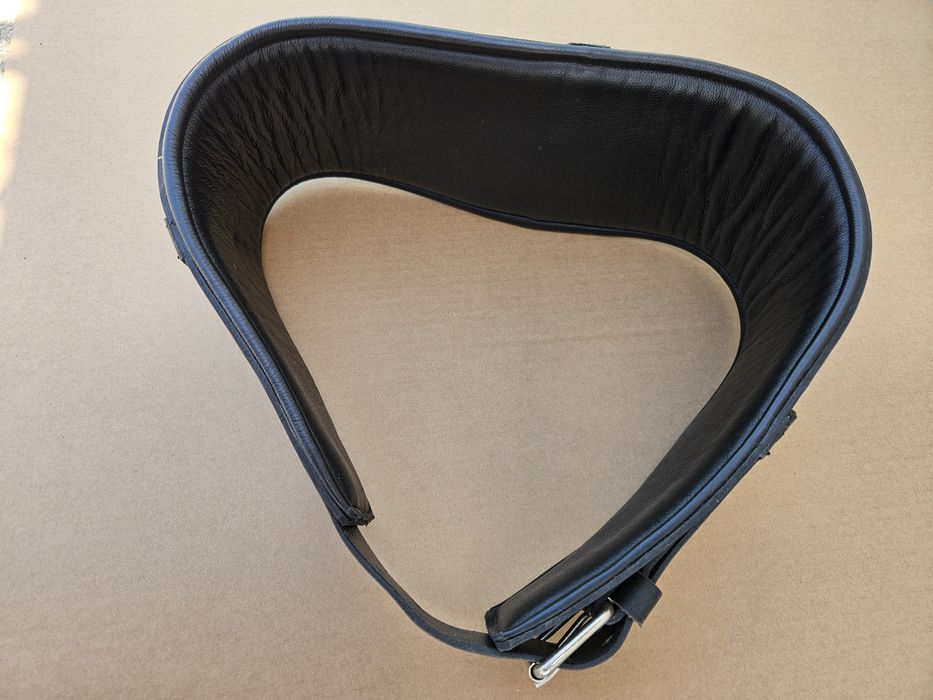 Cinta lombar em pele cabedal, proteção muscular, musculação