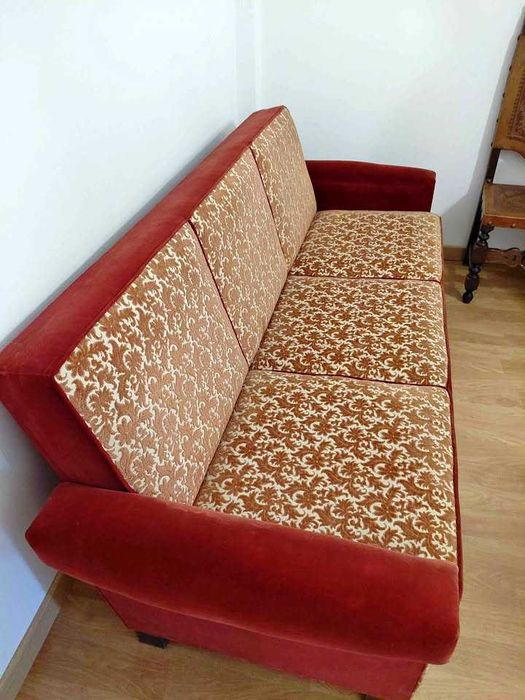 Sofá Vintage de Veludo + 1 Poltrona