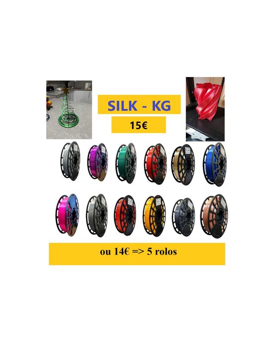 Filamento Silk para impressora 3D - 1.75mm - 1 Kg