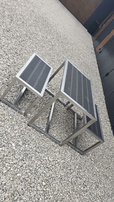 Komplet mebli ogrodowy stal nierdzewna inox