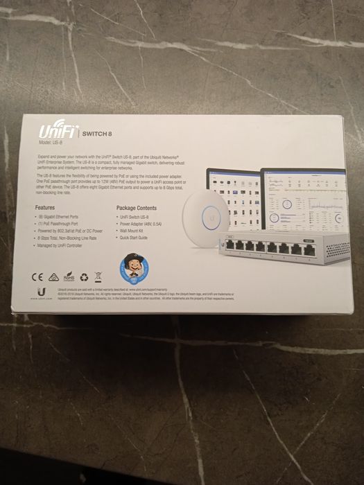 Коммутатор сетевой новый. Ubiquiti на 8 портов.
