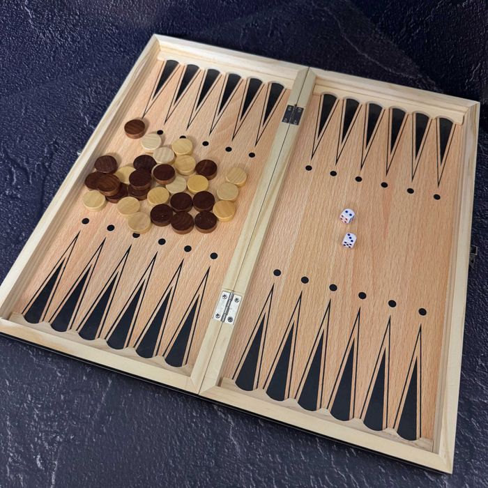 Шахматы, шашки, нарды 3 в 1 комплект с магнитом 7703 (доска 34x34 см)