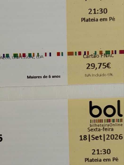 2 bilhetes Gentleman -2026