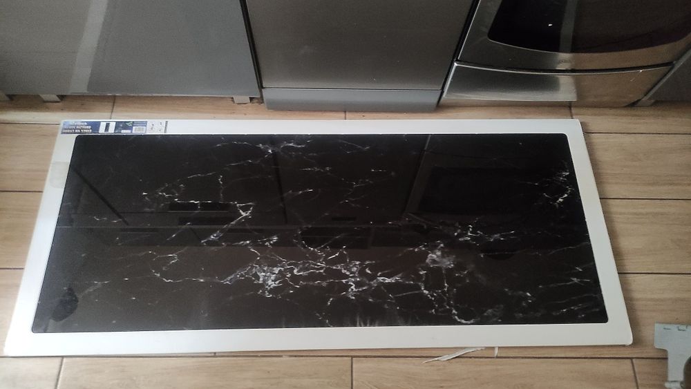 Obraz na szkle 125x50 czarny marmur