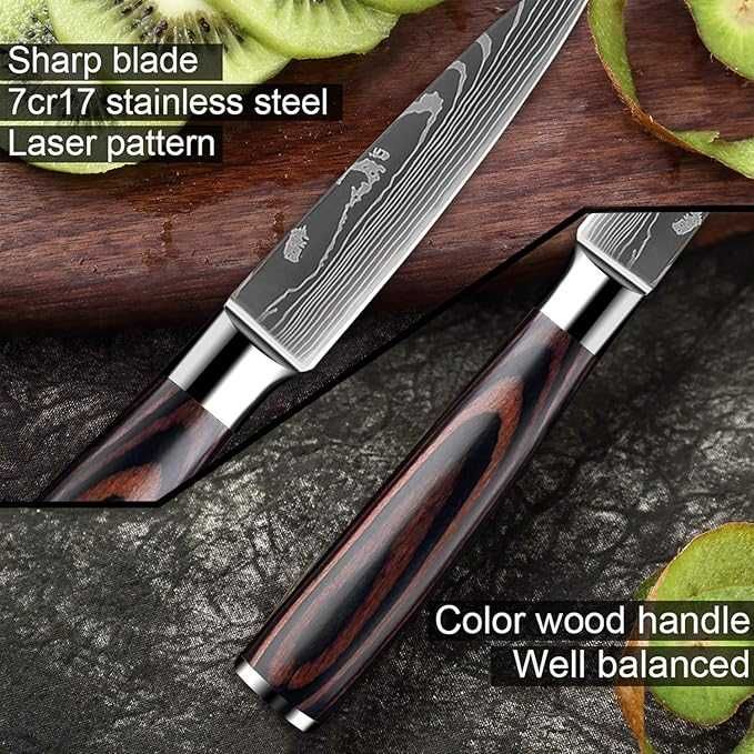 10-częściowy zestaw noży kuchennych ze stali nierdzewnej szefa kuchni