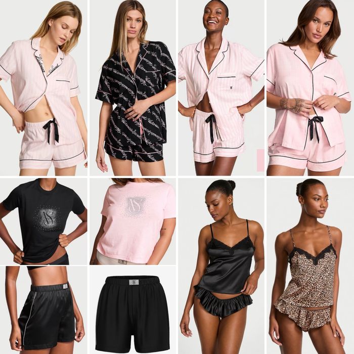 Піжама Victoria’s Secret довгий та короткий рукав різні кольори сатин