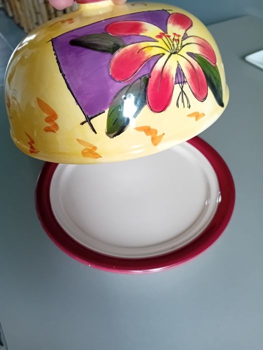 Połmisek talerz z przykryciem porcelana