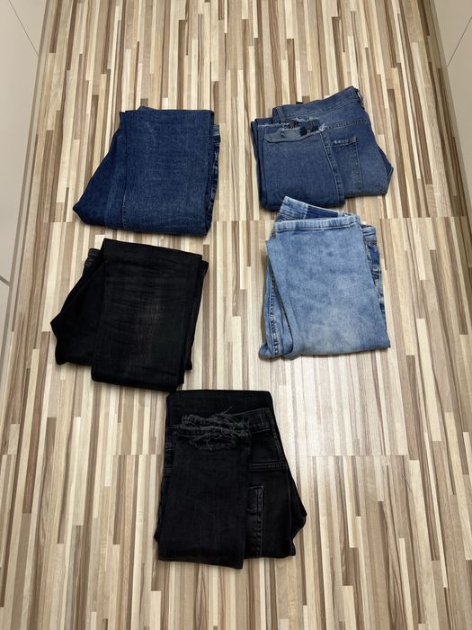 Zestaw 5 par spodni jeansowych – Zara & Pull&Bear – rozmiar 42
