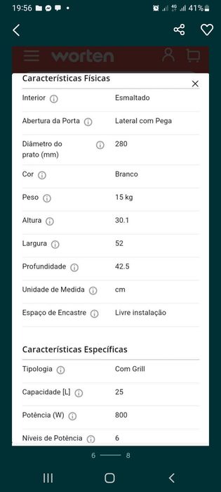 Micro-ondas WHIRLPOOL Novo e com garantia da Worten