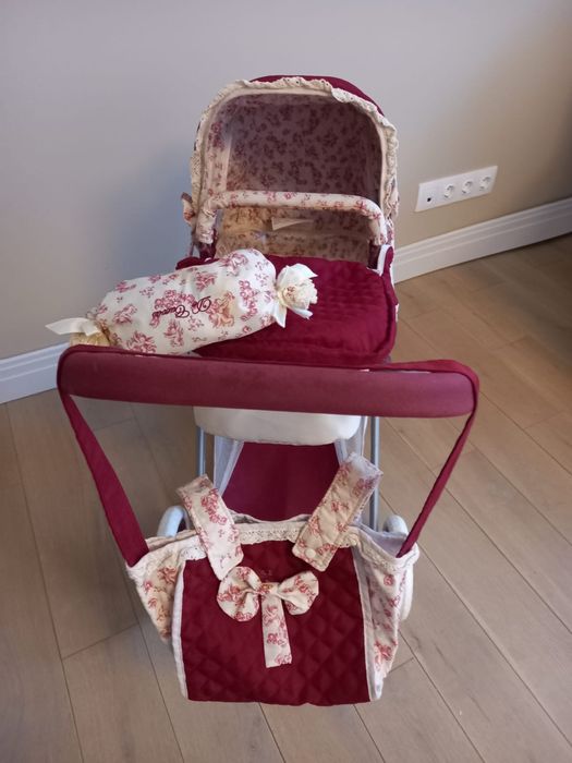 Коляска для ляльок DeCuevas, бордово-молочна