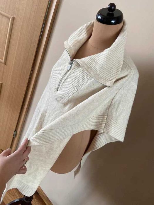 H&m   kamizelka krem bez ecru uniwersalne golf 46 xxl 44 +size