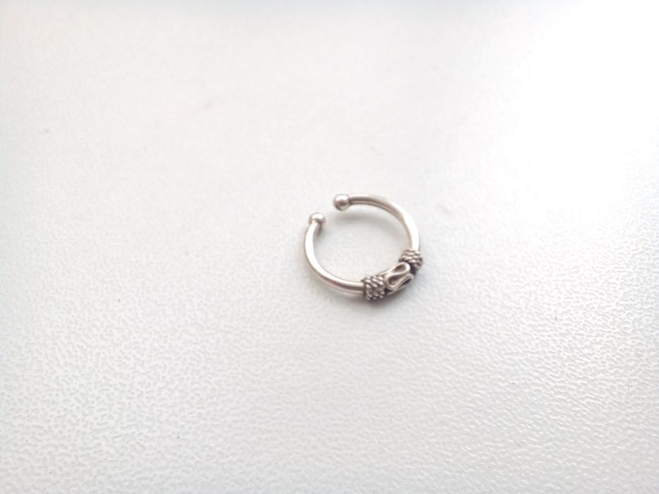 Brinco/argola de prata para piercing sem furo