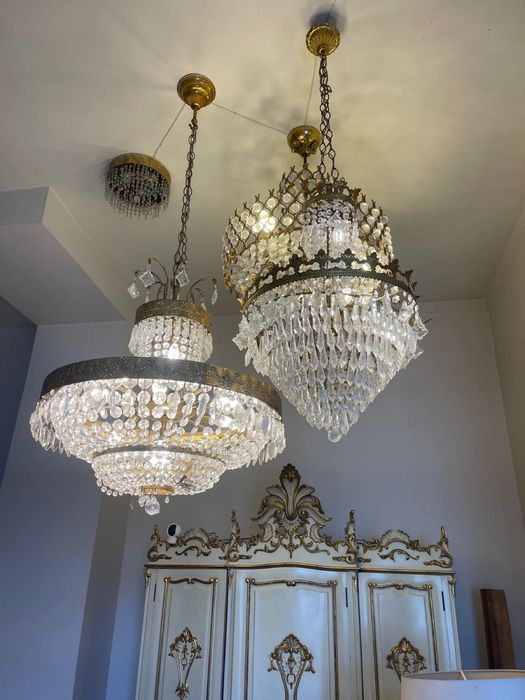 Candeeiro / lustre dourado vintage