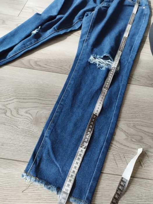 R.38 i Saw IT first wyprzedaż spodnie damskie jeansy wysoki stan dziur