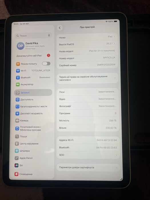 Ipad air 256gb rosse gold 4Gen 2021