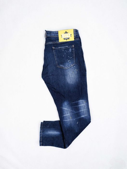 Dsquared2 niebieskie granatowe spodnie jeansowe jeansy XL