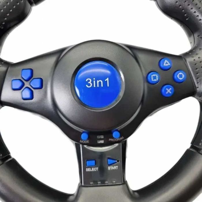 Руль игровой с педалями и коробкой передач для ноутбука пк ps2 ps3 pc usb vibration steering wheel гонки