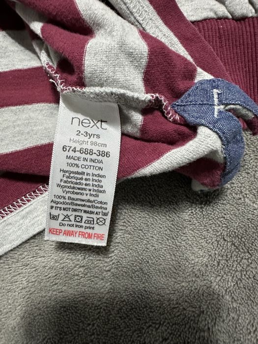Bluzka z długim rekawem next 2-3lata 92-98cm w paski #1740
