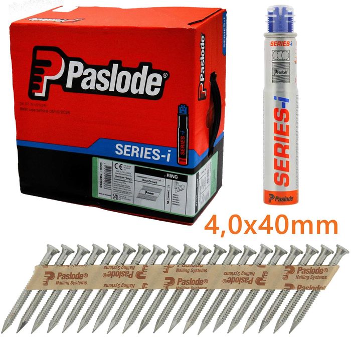 Mocne gwoździe ciesielskie 4,0x40 Paslode do PPN50 1250szt+1 Gaz FV