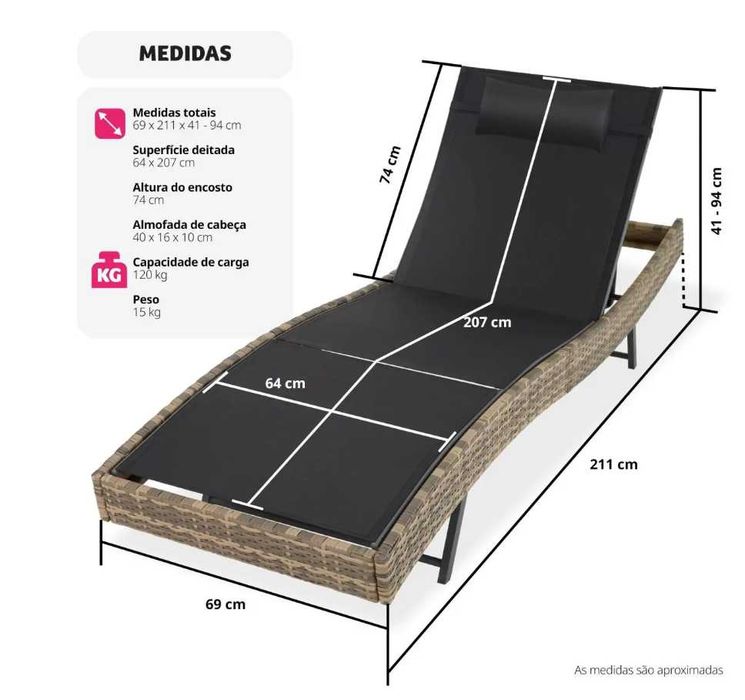 Espreguiçadeira Rattan NOVA