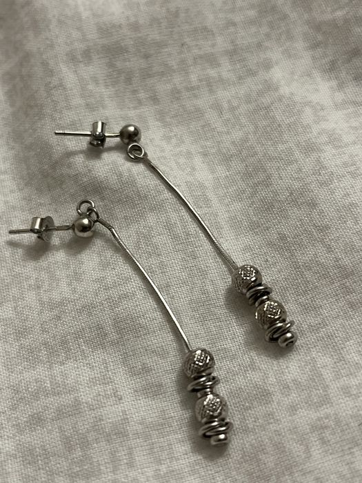 Срібні довгі сережки - пусети