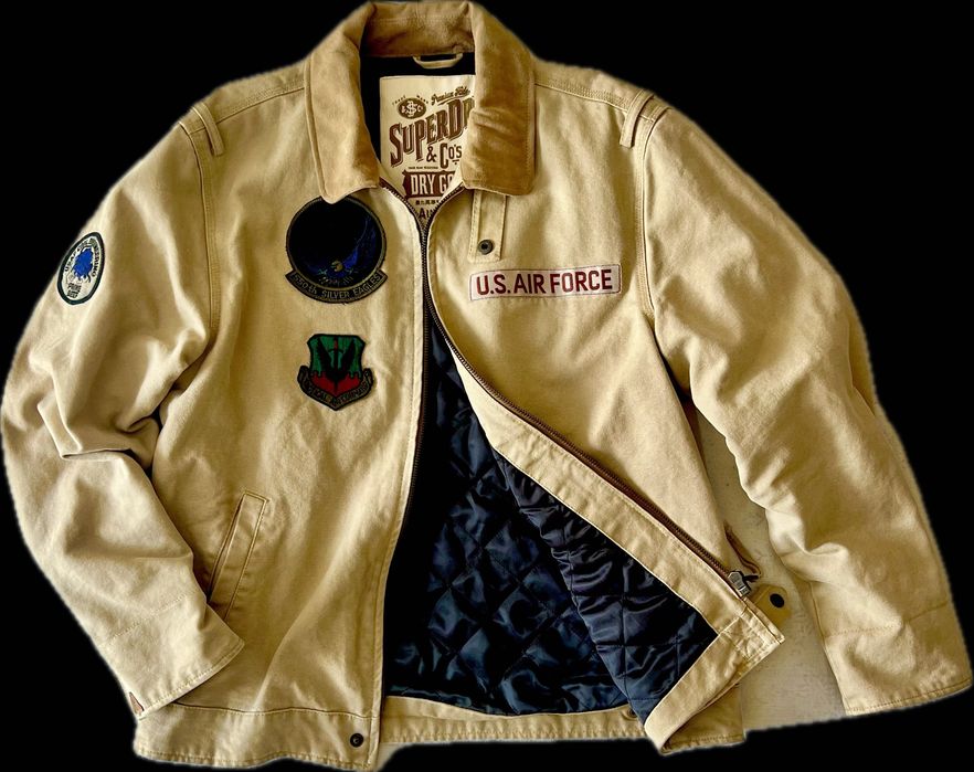 Куртка бомбер Superdry Super Aces, размер M-L.