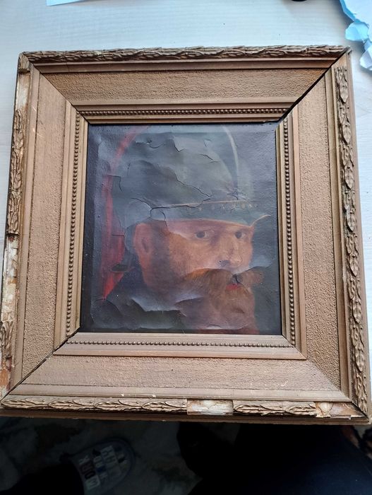 Obraz olejny portret głowa rycerza